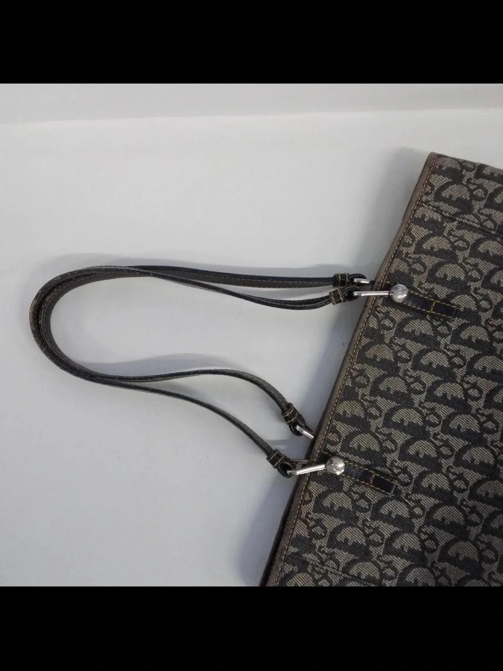Dior Brown Monogram Canvas Tote with Long Straps